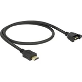 HDMI podaljšek HDMI-A vtič\, HDMI-A vtičnica 0.50 m črna 85463 pozlačeni konektorji HDMI kabel, (20416187)