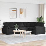  Modularna sofa s jastucima, tkanina, crna | shoptok.hr