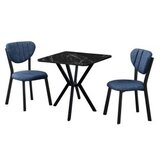 Hanah home Set Trpezarijski sto i 2 stolice Elma Navy Blue Black | Eponuda.com