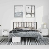  Metalni okvir za krevet s uzglavljem crni 150x200 cm | shoptok.hr