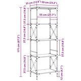  Regal za knjige 5 razina smeđa boja hrasta 59x35x171 cm drveni | shoptok.hr