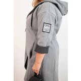 Kesi Włoski Elegant Plus Size women's coat with a collar and large pockets fango | shoptok.hr
