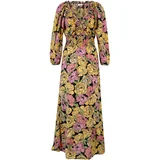 Dorothy Perkins Tall Obleka gorčica / svetlo zelena / roza / črna