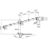 Equip 650125 nagibna namizna monitorska konzola, 17 "-27", 3 monitorji, črna | Shoptok.si
