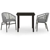  3-dijelni vrtni blagovaonski set sivi Siva Dužina stola 80 cm | Shoptok.si