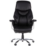 MID.YOU Pisarniški Stol Prado, Črna, Pravo Usnje | Shoptok.si
