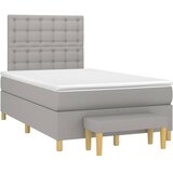  s oprugama i madrac svjetlosivi 120 x 200cm od tkanine | shoptok.hr