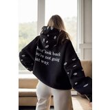 Dewberry 84987 Oversize Women Sweatshirt-BLACK Cijene