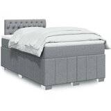 vidaXL Boxspring postelja z vzmetnico svetlo siva 120x190 cm blago | Shoptok.si
