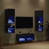 TV zidne jedinice 8 pcs Crni hrast Konstruirano drvo | Eponuda.ba