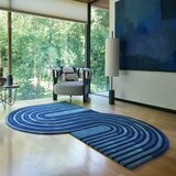Flair Rugs Temno modra ročno tkana volnena preproga 200x290 cm Conway Retro – | Shoptok.si
