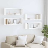  Kockaste zidne police 4 kom bijele 80 x 15 x 26,5 cm drvene | shoptok.hr