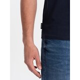 Ombre BASIC men's classic cotton T-shirt with a crew neckline - navy blue | shoptok.hr