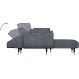  Kutna garnitura na razvlačenje tamnosiva 275x140x70 cm baršun | shoptok.hr
