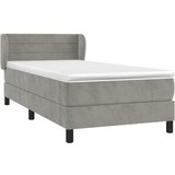 Box spring krevet s madracem svjetlosivi 100x200 cm baršunasti | shoptok.hr