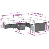  11-dijelni set vrtnih sofa od poliratana s jastucima crni | shoptok.hr