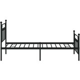 Metalni okvir kreveta uzglavlje i podnožje crni 100x200 cm | shoptok.hr