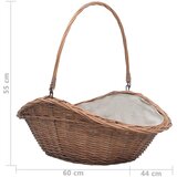  Košara za drva za ogrjev s ručkom 60x44x55 cm Prirodna vrba | shoptok.hr