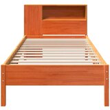 vidaXL Knjižna postelja brez ležišča vošč. rjava 90x200 cm borovina | Shoptok.si