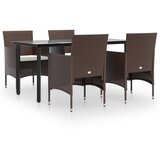  5-dijelni vrtni blagovaonski set s jastucima smeđe-crni | shoptok.hr