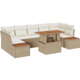 vidaXL 8-dijelni Vrtni Sofe Set S Jastučićima Bež Poli Ratan | shoptok.hr