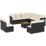  12-dijelni set vrtnih sofa od poliratana s jastucima crni | shoptok.hr