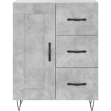 vidaXL Visoka komoda betonsko siva 69,5x34x180 cm inženirski les | Shoptok.si