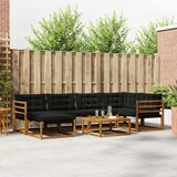  Set vanjskih sofa 19 pcs Prirodna i crna Čvrsto drvo akacije | shoptok.hr