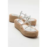 LuviShoes MARJE Women's Silver Stone Filled Sole Slippers