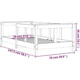  Otroški posteljni okvir bel 70x140 cm trdna borovina, (20916950) | Shoptok.si