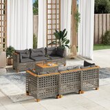  7-dijelni set vrtnih sofa sivi od poliratana Siva 55 x 55 x 36 cm | shoptok.hr