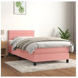 vidaXL Box spring postelja z vzmetnico roza 90x190 cm žamet | Shoptok.si