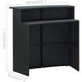  3-dijelni vrtni barski set s jastucima crni | shoptok.hr