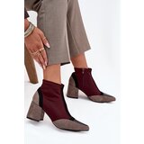 Boto Women's ankle boots with chunky heel zip Bordeaux Delvane Cene