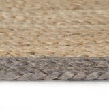  Ručno rađeni tepih od jute sa sivim rubom 120 cm | shoptok.hr