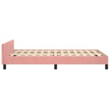  Okvir za krevet s uzglavljem ružičasti 120 x 190 cm baršunasti | shoptok.hr