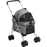  Sklopiva kolica za pse siva 76 x 50 x 100 cm od tkanine Oxford | shoptok.hr