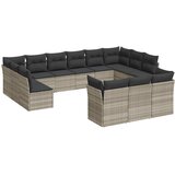  13-dijelni set vrtnih sofa poliratan s jastucima svijetlosivi | shoptok.hr