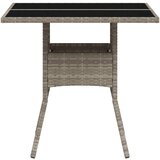  Vrtni stol sa staklenom pločom sivi 80 x 80 x 75 cm poliratan | Eponuda.com