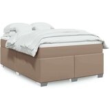 vidaXL Krevet s oprugama i madrac cappuccino 140x190cm od umjetne kože | shoptok.hr