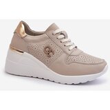 S. BARSKI Women's Leather Sneakers with Wedge Sole Beige S.Barski LR810 | Shoptok.si