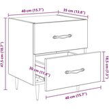  Noćni ormar s ladicama 2 pcs Staro drvo 40 x 35 x 47.5 cm | shoptok.hr