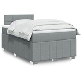 vidaXL Box spring postelja z vzmetnico svetlo siva 120x200 cm blago | Shoptok.si
