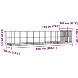  Kavez za ptice s produžetkom srebrni 1037x203x216 cm čelični | Eponuda.ba