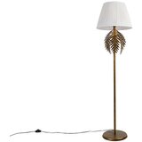QAZQA Vintage talna svetilka zlata z nagubanim odtenkom bela 45 cm - Botanica Cene