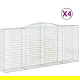  Lučne gabionske košare 4 kom 400x50x180/200cm pocinčano željezo | shoptok.hr