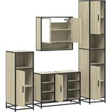 4-dijelni set kupaonskog namještaja boja hrasta sonome drveni | shoptok.hr