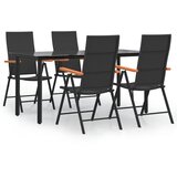  5-dijelni vrtni blagovaonski set od poliratana crno-smeđi | shoptok.hr
