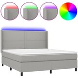  box spring s madracem LED svjetlosivi 180x200 cm tkanina | shoptok.hr