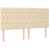  Posteljni okvir z vzglavjem krem 200x200 cm blago, (20905894) | Shoptok.si